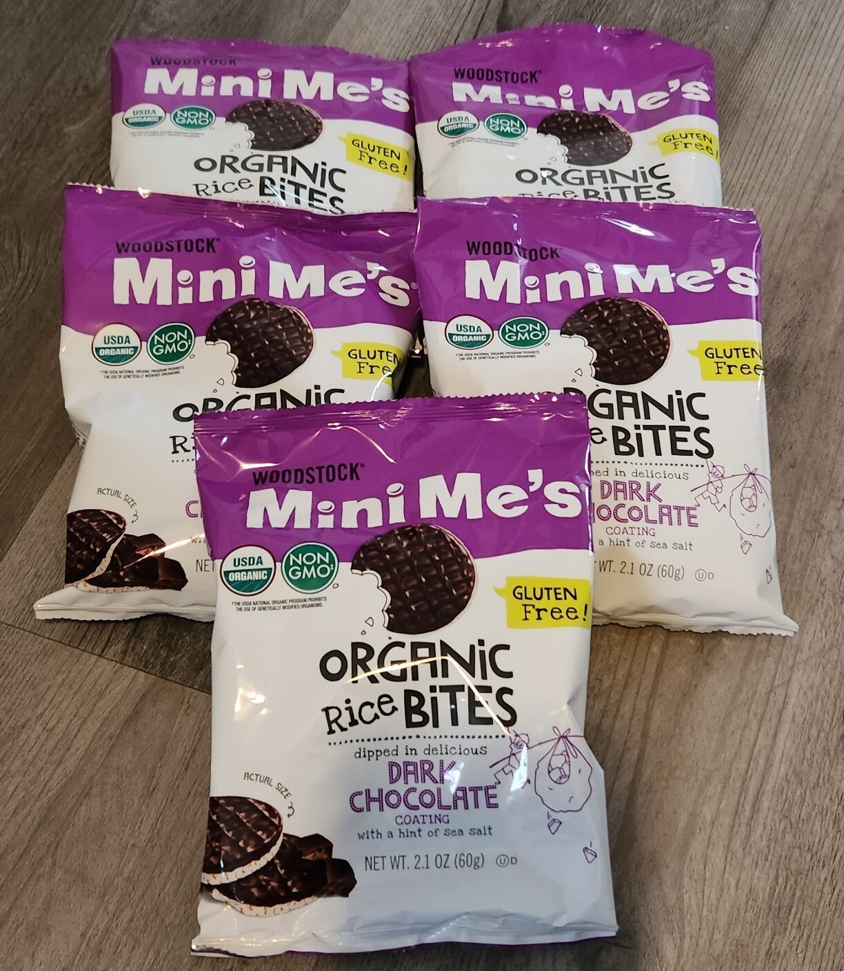 Woodstock Rice Bites Organic Mini Me's Dark Chocolate Sea Salt 2.1 Oz