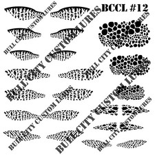 Fishing lure mylar reusable airbrush stencils custom painting scales Stencil 12