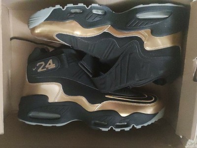 MLB Mariners 24 Ken Griffey Jr Black Gold Nike Cooperstown Legend V Neck  Men Jersey