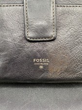 Fossil Wristlet Wallet Clutch Black  Zip Around Card Holder