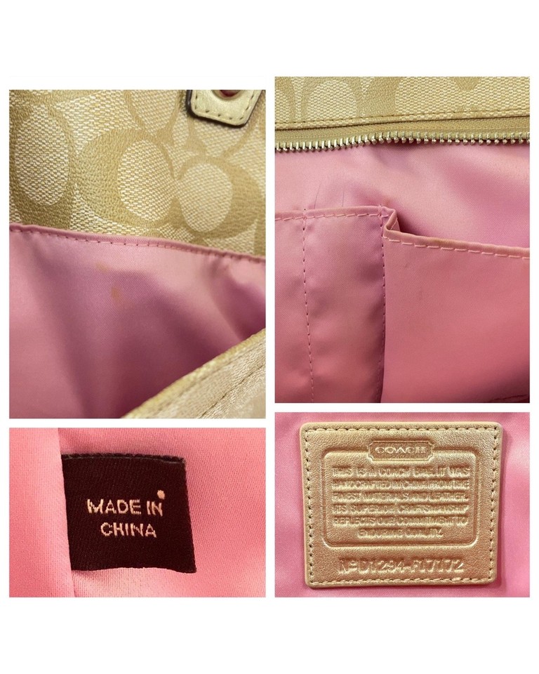 Pre Loved Coach Signature PVC Leather Tote Bag Tote Bags Beige One