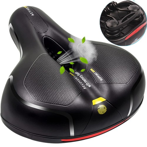 Extra Wide Big Bum Bike Saddle Seat Bicycle Gel Pad Soft Comfort Air