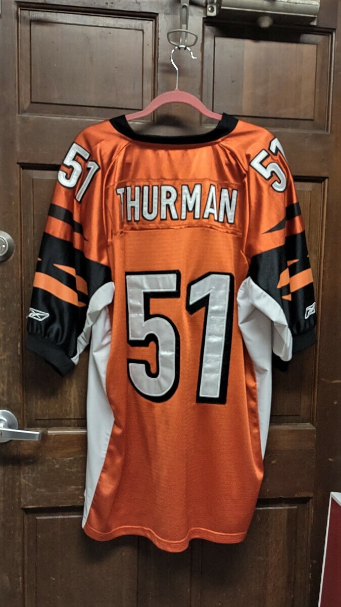 Reebok On Field Cincinnati Bengals #51 Odell Thurman Orange Jersey