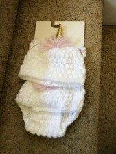NEW  Unicorn Baby Knit Hat  Diaper Cover Set  One Size  6 Month 