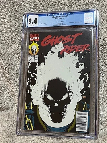 Ghost Rider #15 v2 #15 CGC Graded 9.4 Comic 7/91 Newsstand Glow in dark Cover