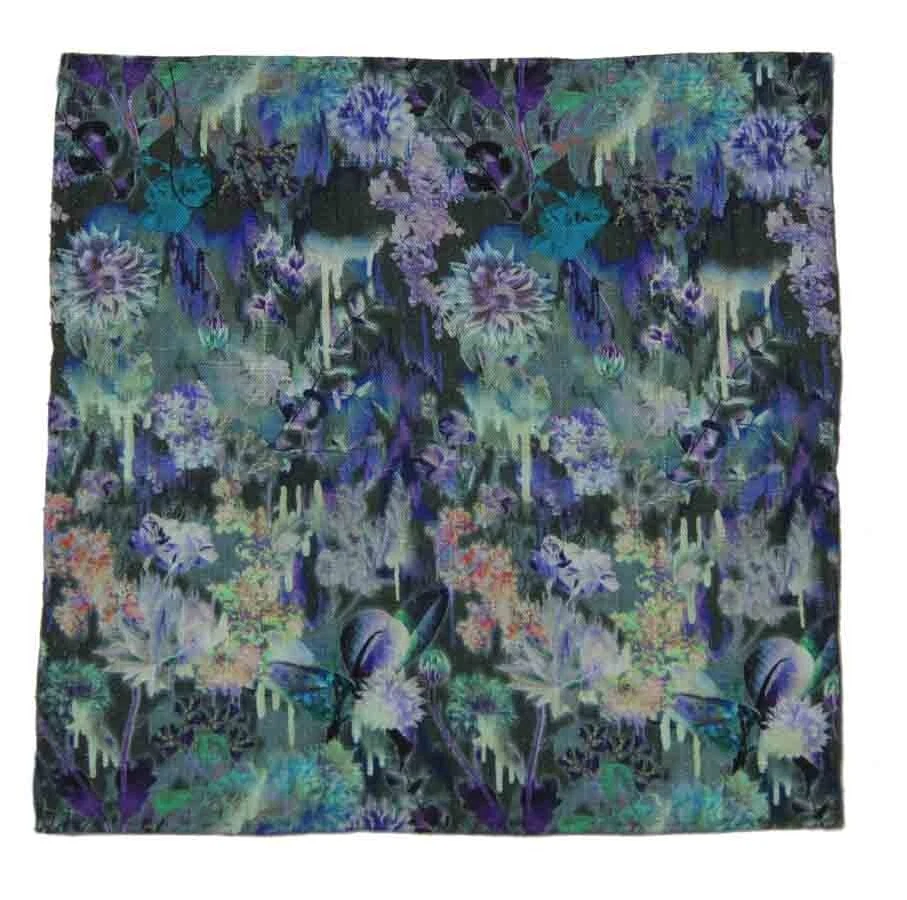 Gascoigne Cosido a Mano Italiano Lino Algodón Bolsillo Cuadrado Floral Para Hombre Foto 2 de 4