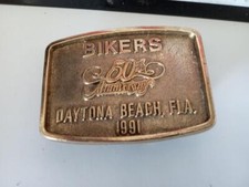 Vintage HARLEY DAYTONA 1991 50TH ANNIVERSARY COLLECTOR Belt Buckle USA NEW RARE