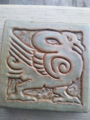 Batchelder or Pasadena/Calco Vintage Tile 3 1/8  x 3 1/8 x 1/2'' Phoenix Bird