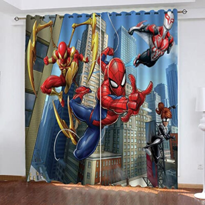 Wohnbereich Schlafzimmer Vorhänge Ösen Zweiteilig Deko Verdunklung| Spiderman