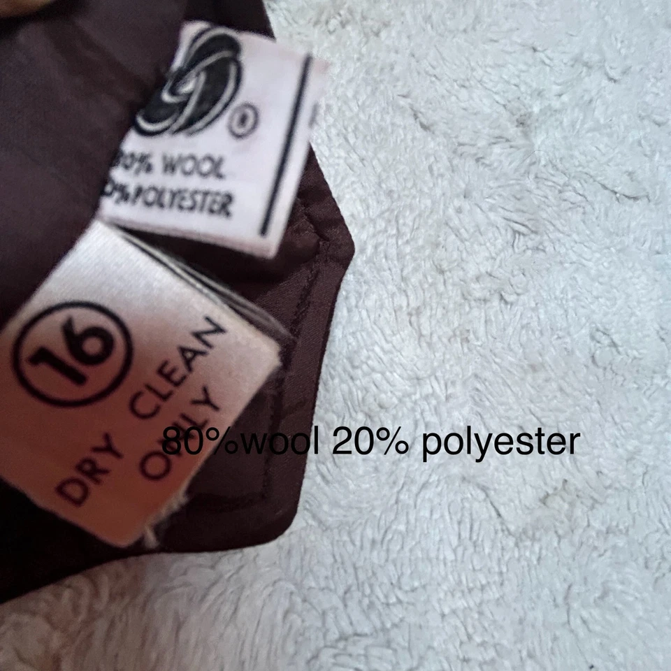 Colete vintage anos 90 Evan-Picone feminino tamanho 16 marrom mistura de lã botões - Imagem 4 de 4