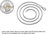 925Sterling Silver Tarnish/Nickel-Free 0.9mm 22inch Italian Snake Chain Necklace