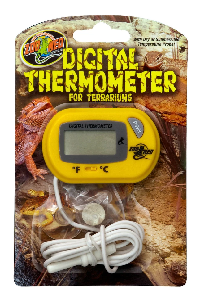 Zoo Med Reptile Digital Terrarium Thermometer with Probe Celcius or Farenheight