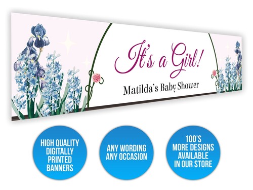 2 x Personalised ITS A GIRL new born Banners - Any Name, Age and Occasion - Picture 3 of 5