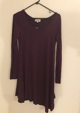 VIISHOW Women's purple Long sleeve A-line Casual T-shirt Dress NWT casual B381
