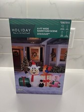 Holiday Living 6  Barnyard Scene Airblown Inflatable Lighted LED Christmas Cow