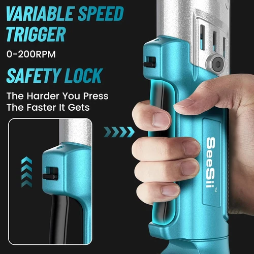 Seesii 3/8" Power Cordless Ratchet Wrench 2*21V 2000MAH Electric Ratchet Driver - Picture 7 of 9