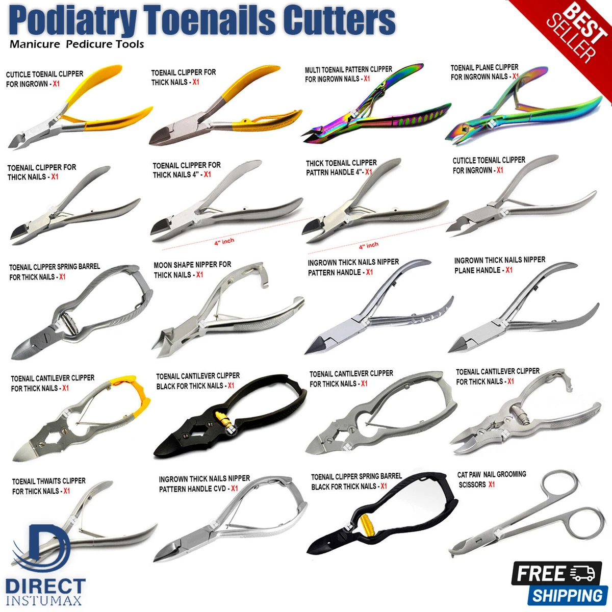 Podiatry Toe Nail Clippers for Thick/Heavy Duty Nails