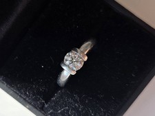 0.64 Carat Platinum Diamond Solitaire Ring