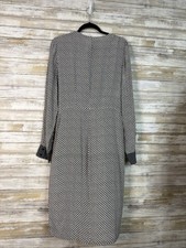 STELLAMcCARTNEY Long-Sleeved Dress Navy & Cream print polka dot trim. Size46