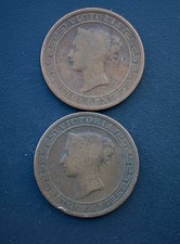 Victoria Ceylon Coins 1870 & 1890 5 Cents Colonial Victorian Lot E47