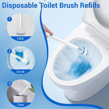 50 Counts Disposable Toilet Bowl Wand Refills 5X Cleaning Power Cleaner Refill