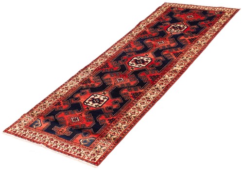 3'5" x 9'9" Vintage Hand-knotted Runner Rug Traditional Oriental Wool Carpet - Picture 4 of 9