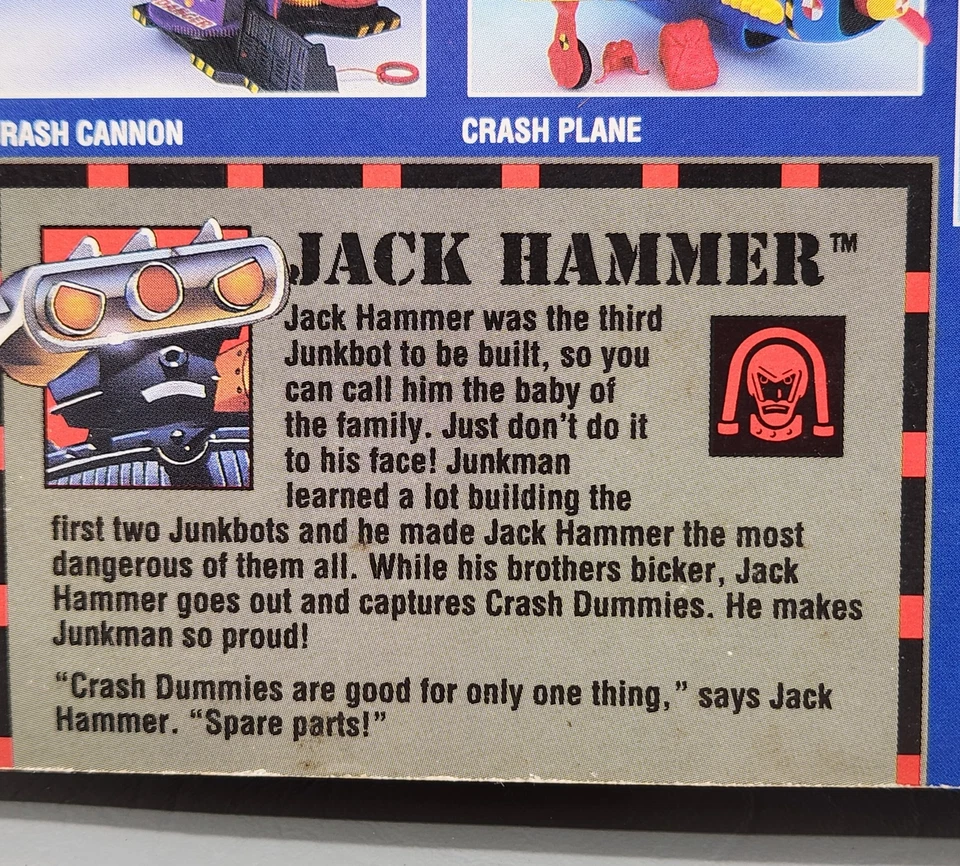 Винтажная коллекционная экшн-фигурка 1992 Crash Dummies Jack Hammer Poseable Tyco - Изображение 4 из 4