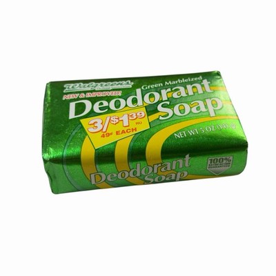 Vintage Walgreens Green Marbleized Deodorant Soap 5oz Bar Made in Canada by Dial