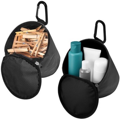 2x Set Wäscheklammer-Beutel mit Karabiner Klammerbeutel Hängetasche Etui Camping