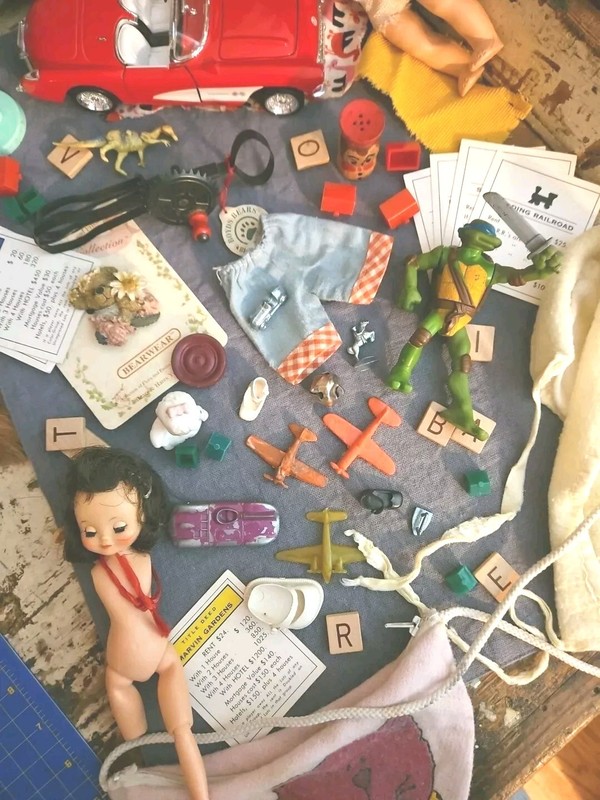 Vintage Toys, Game Pieces, Junk Drawer Lot 1930s To Now Antiques Crafters Fun!