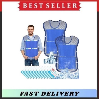 2 Pcs Ice Cooling Vest with Ice Packs Summer Cooling Jacket for Heat