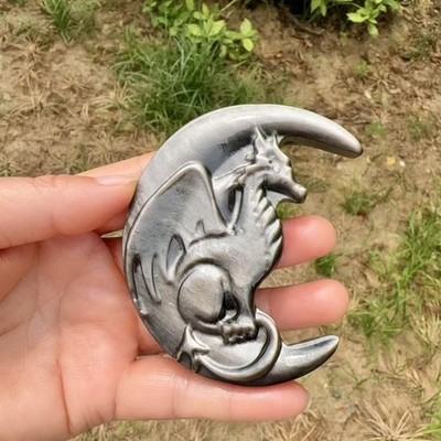 3'' Natural Silver obsidian Flying Dragon quartz crystal Home Decor Reiki Gift1pc