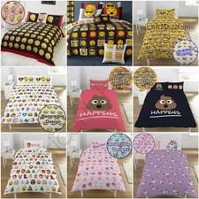 EMOTICONS DUVET COVER SETS SINGLE DOUBLE - FUNNY SMILEY CHRISTMAS BEDDING