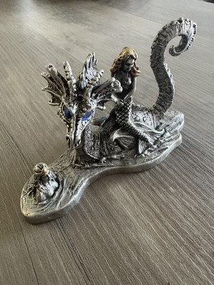 Rawcliffe Pewter - 2 Mermaids w/ Sea Dragon - (2000) - Missy Leigh Renaissance 