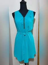 IZ Byer belted shirt dress teal green. Size S. See pics for slight discoloration