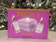 Truly Coco Glow Body Serum Gift Set Coco Cloud Fuzzy Heart Bag New