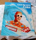 Vintage 1986 Max Headroom Coke Coca-Cola 14x17 Poster Catch The Wave NOS Ocean