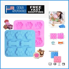 Non-Stick Silicone Molds - Ideal for Puppy Paw & Bone Cookies, Candies, & More