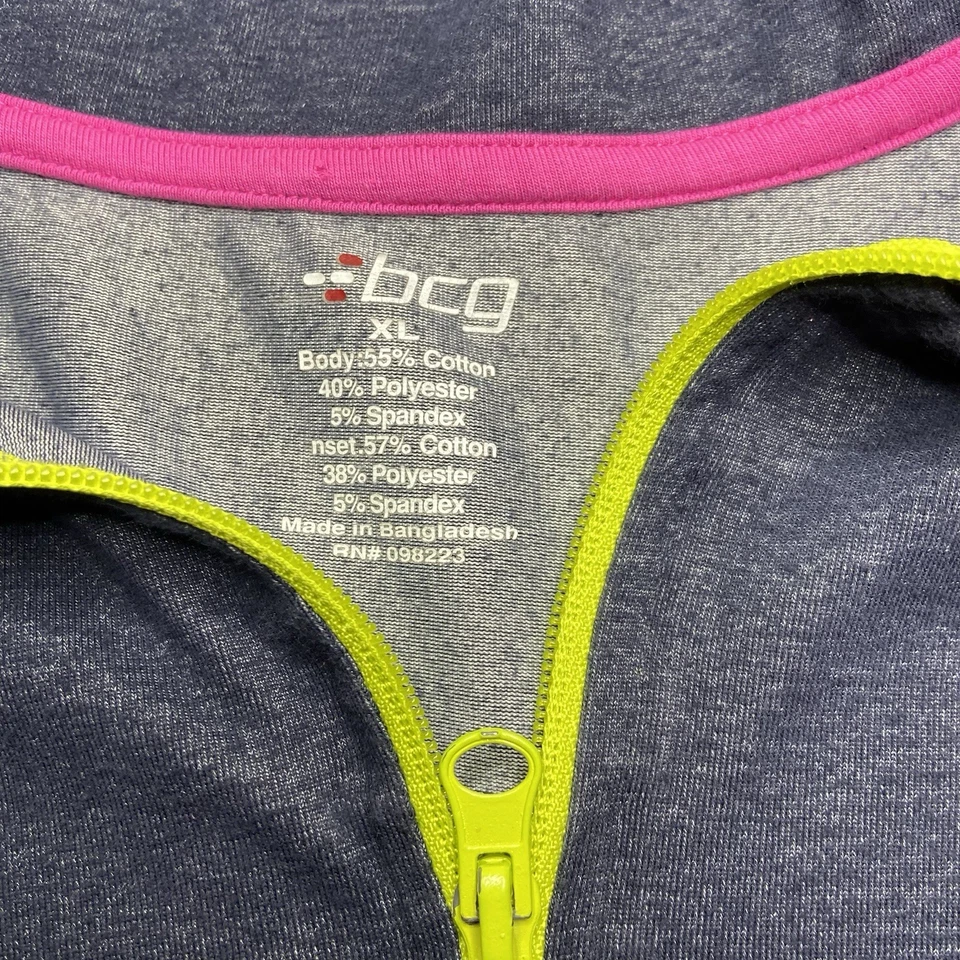 Chaqueta BCG Mujer Atlética Gris Cremallera Frontal Manga Larga Bolsillos Ajustados Talla XL Foto 4 de 4