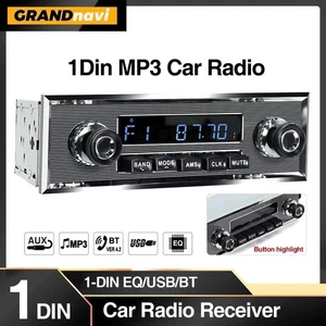 1 Din Car Radio MP3 Lecteur Classic Car Retro Audio Stéréo Support FM AUX EQ USB