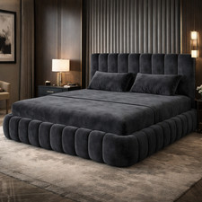 Image of Teddy Plush Velvet Ottoman Bed Frame Gas Lift Storage All Colours & Sizes