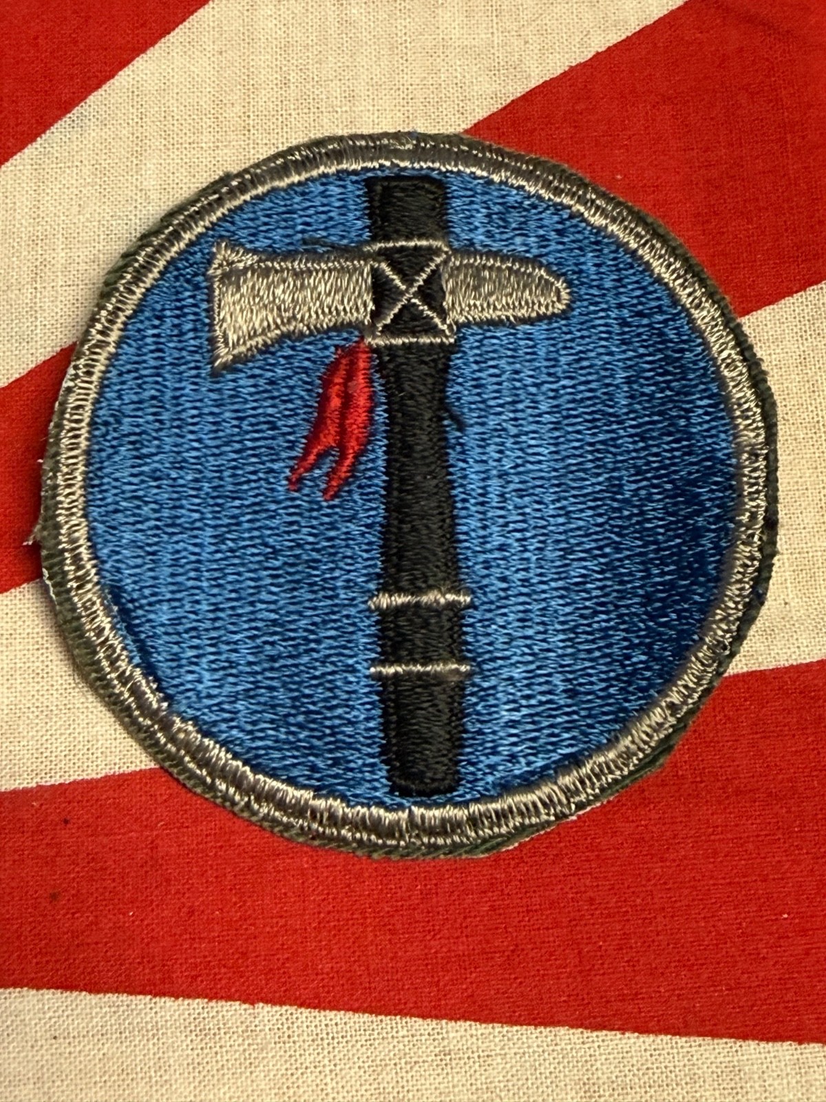 Dead Stock Original WWII U S Army XIX (19th) 3rd Design Cut Edge Patch