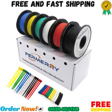 Fermerry 22 AWG Stranded Wire Spool 5ft Each 6 Colors Flexible 22 Gauge Silicon