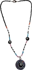 11835 - 17" Necklace with 1" Fimo Claymatic 8 Ball Pendant - [Clear-138]