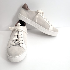 Coach Paddy Sneaker 9M Beige Suede Leather Lace up Carriage Plate
