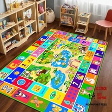 Kids Rug for Playroom, Soft Non-Slip Educational Rug with ABC, Animals,