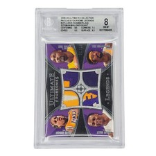 2008-09 Ultimate Quad Patch Legends Rodman Malone Grant Chamberlain #'d /10 BGS