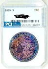 1898-O Gem BU + + Bold Rainbow Color Toned Morgan Dollar Sharp