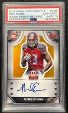 2014 PANINI CROWN ROYALE MIKE EVANS, #S-ME, ROOKIE, AUTO, GOLD, SERIAL  #20/25