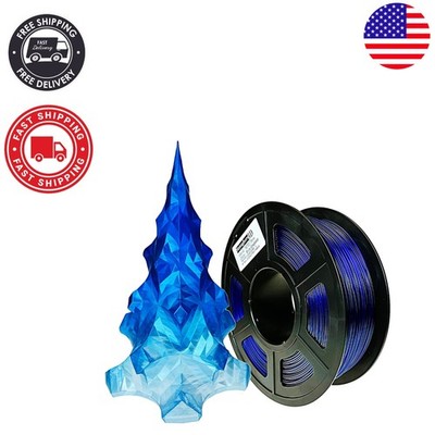 PETG 3D Printer Filament 1.75mm, Blue to Translucent Gradient, 1kg